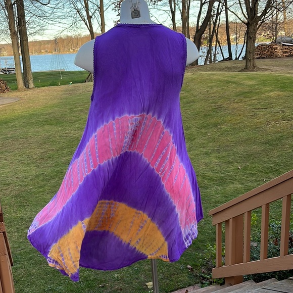 Tie-dyed & floral on swing tunic/mini M - Picture 6 of 9